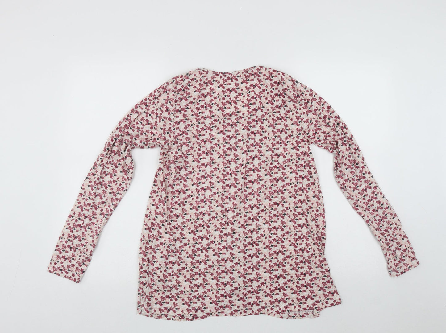 ESMARA Womens Multicoloured Fair Isle Cotton Basic Blouse Size S Scoop Neck