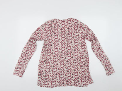 ESMARA Womens Multicoloured Fair Isle Cotton Basic Blouse Size S Scoop Neck