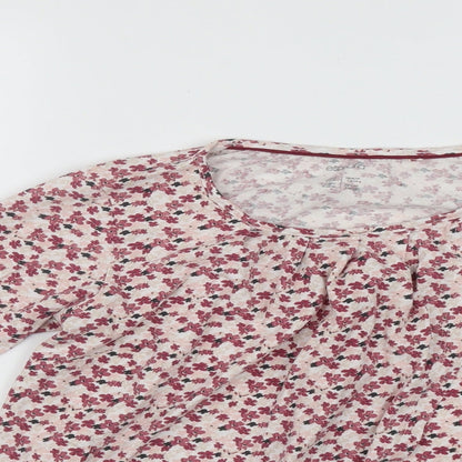 ESMARA Womens Multicoloured Fair Isle Cotton Basic Blouse Size S Scoop Neck