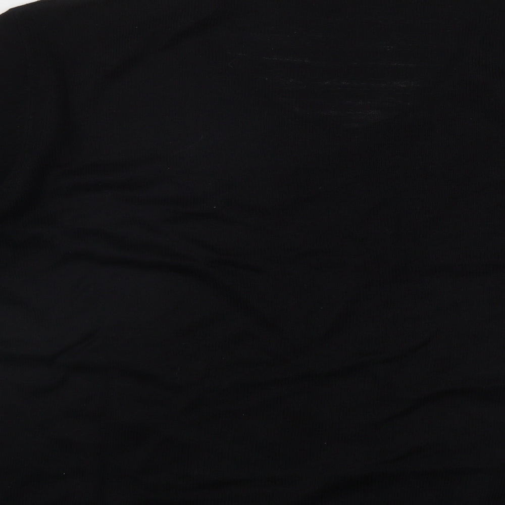 F&F  Mens Black V-Neck  Acrylic Pullover Jumper Size M