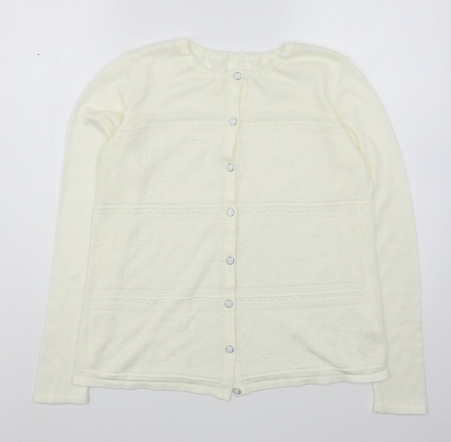 Womens UK Size M Preworn Ivory Cardigan Jumper
