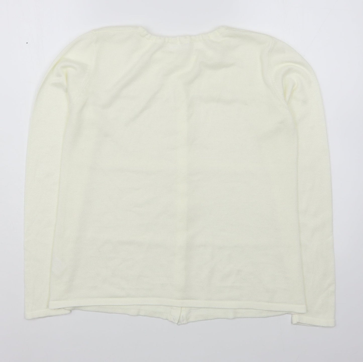 Womens UK Size M Preworn Ivory Cardigan Jumper