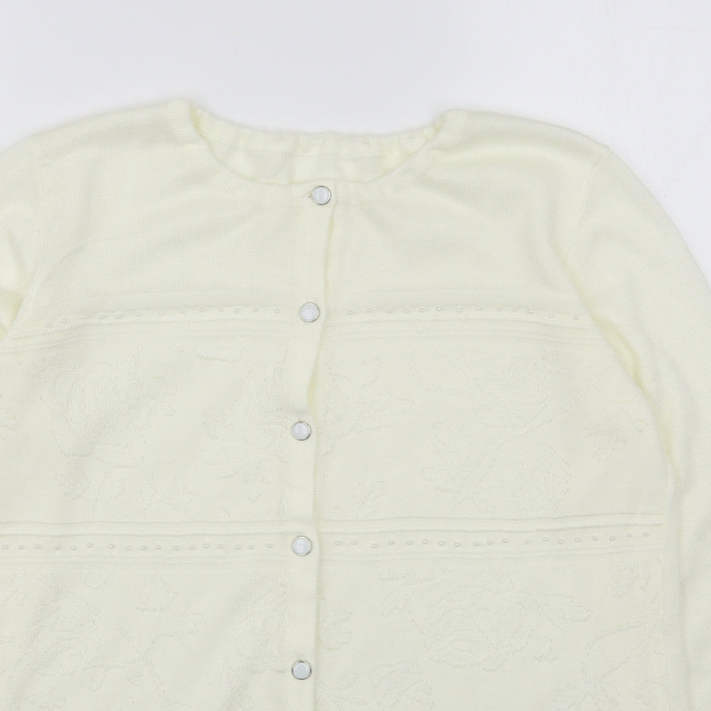 Womens UK Size M Preworn Ivory Cardigan Jumper