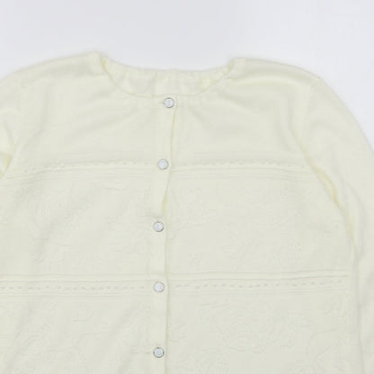 Womens UK Size M Preworn Ivory Cardigan Jumper