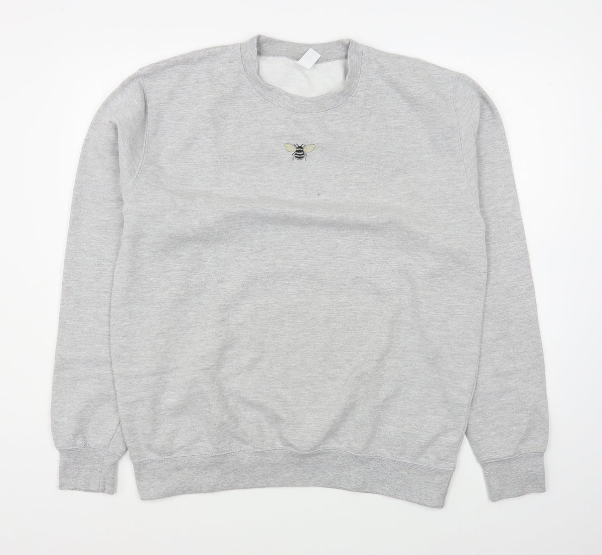 Additional front view of women’s grey cotton pullover sweatshirt, size L, pullover