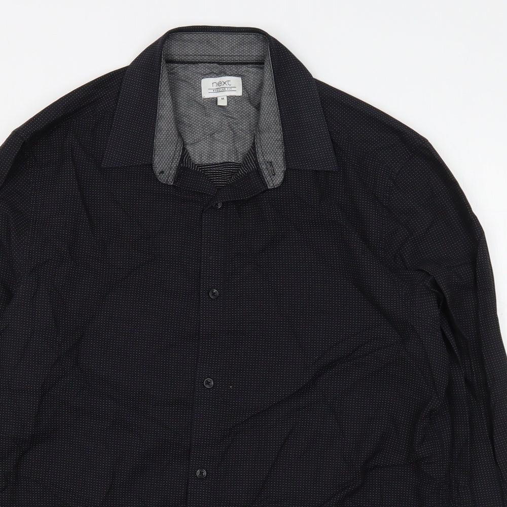 Mens UK Size M NEXT Black  Button-Up Long Sleeve Casual Shirt