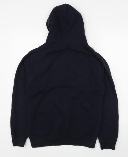 Awdis Mens Blue  Cotton Pullover Hoodie Size S