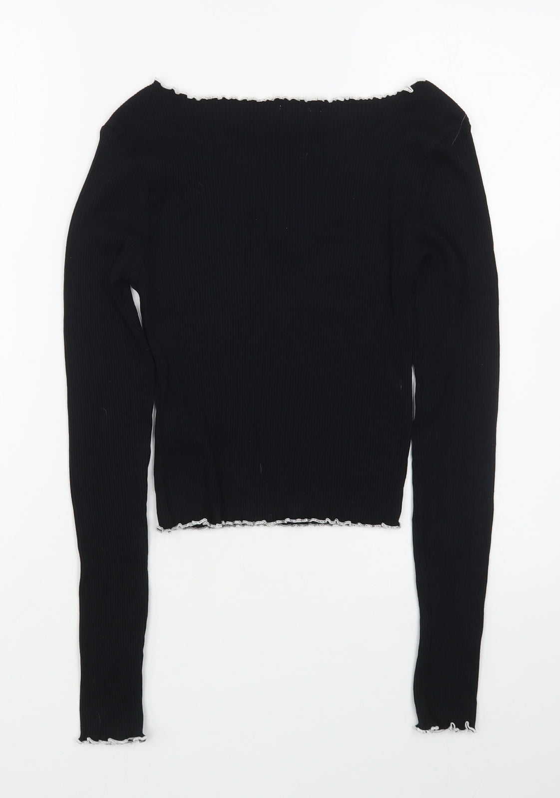 Womens UK Size XS Topshop Black Basic T-Shirt