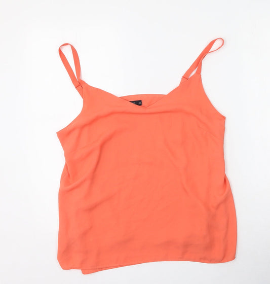 F&F Womens Orange  Polyester Camisole Tank Size 14 Round Neck