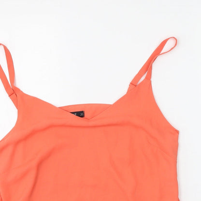 F&F Womens Orange  Polyester Camisole Tank Size 14 Round Neck