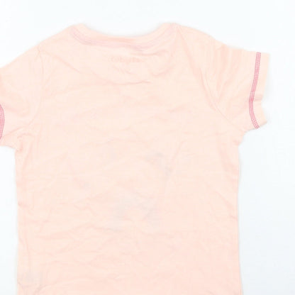 Studio Girls Pink  Cotton Basic T-Shirt Size 5-6 Years Round Neck  - Unicorn