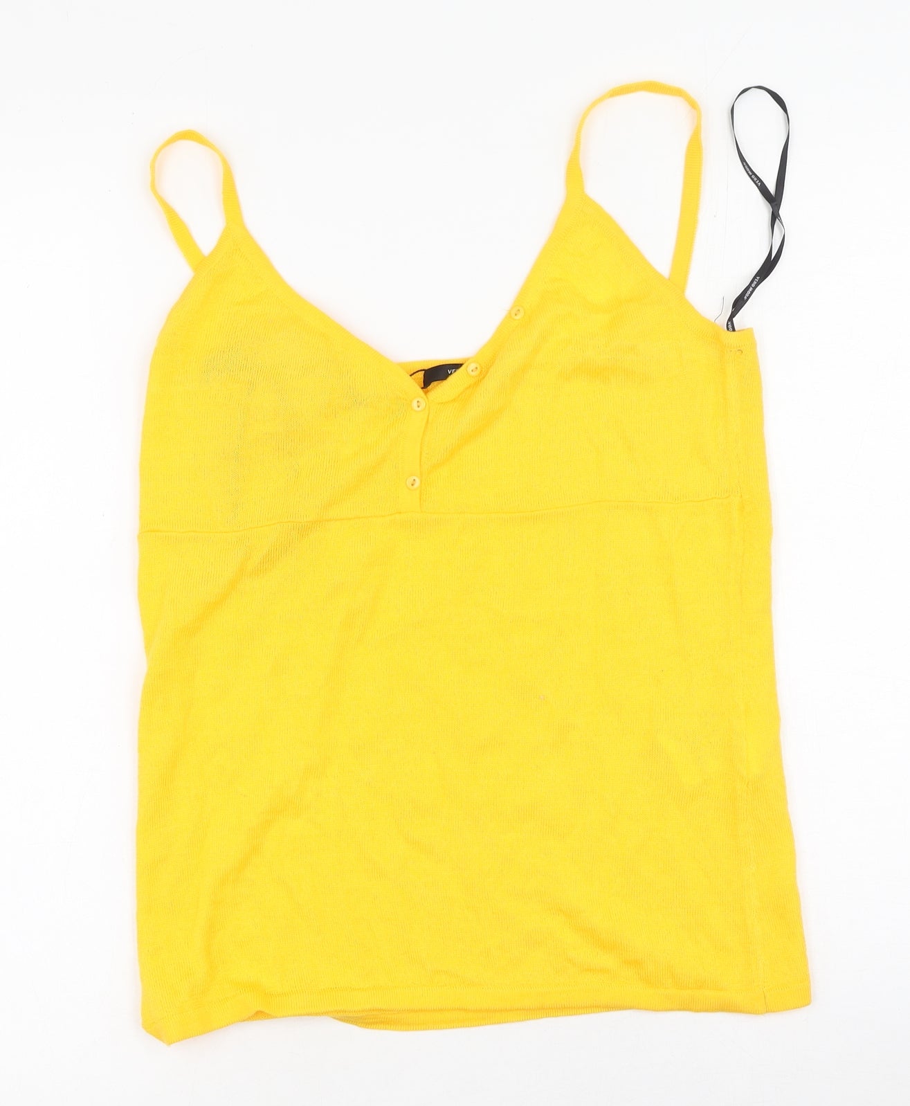 Womens UK Size L Vera Moda Yellow Basic Tank