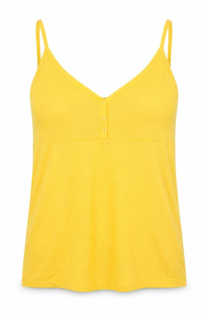 Womens UK Size L Vera Moda Yellow Basic Tank