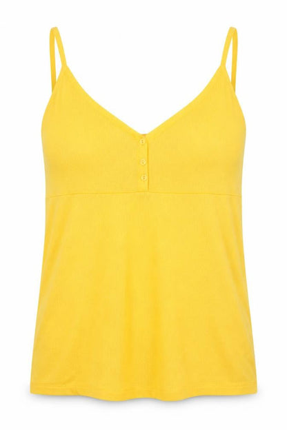 Womens UK Size L Vera Moda Yellow Basic Tank