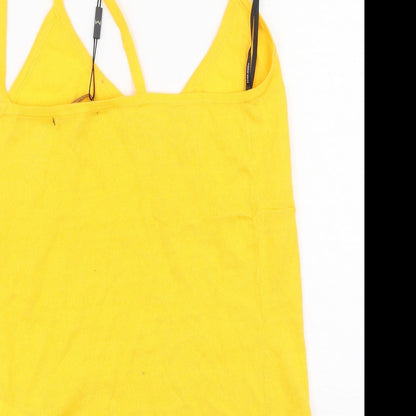 Womens UK Size L Vera Moda Yellow Basic Tank
