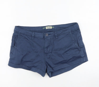 Pull&Bear Womens Blue  Cotton Cargo Shorts Size 36 L4.5 in Regular