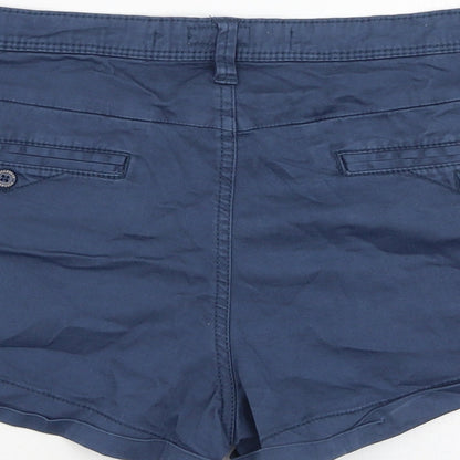 Pull&Bear Womens Blue  Cotton Cargo Shorts Size 36 L4.5 in Regular