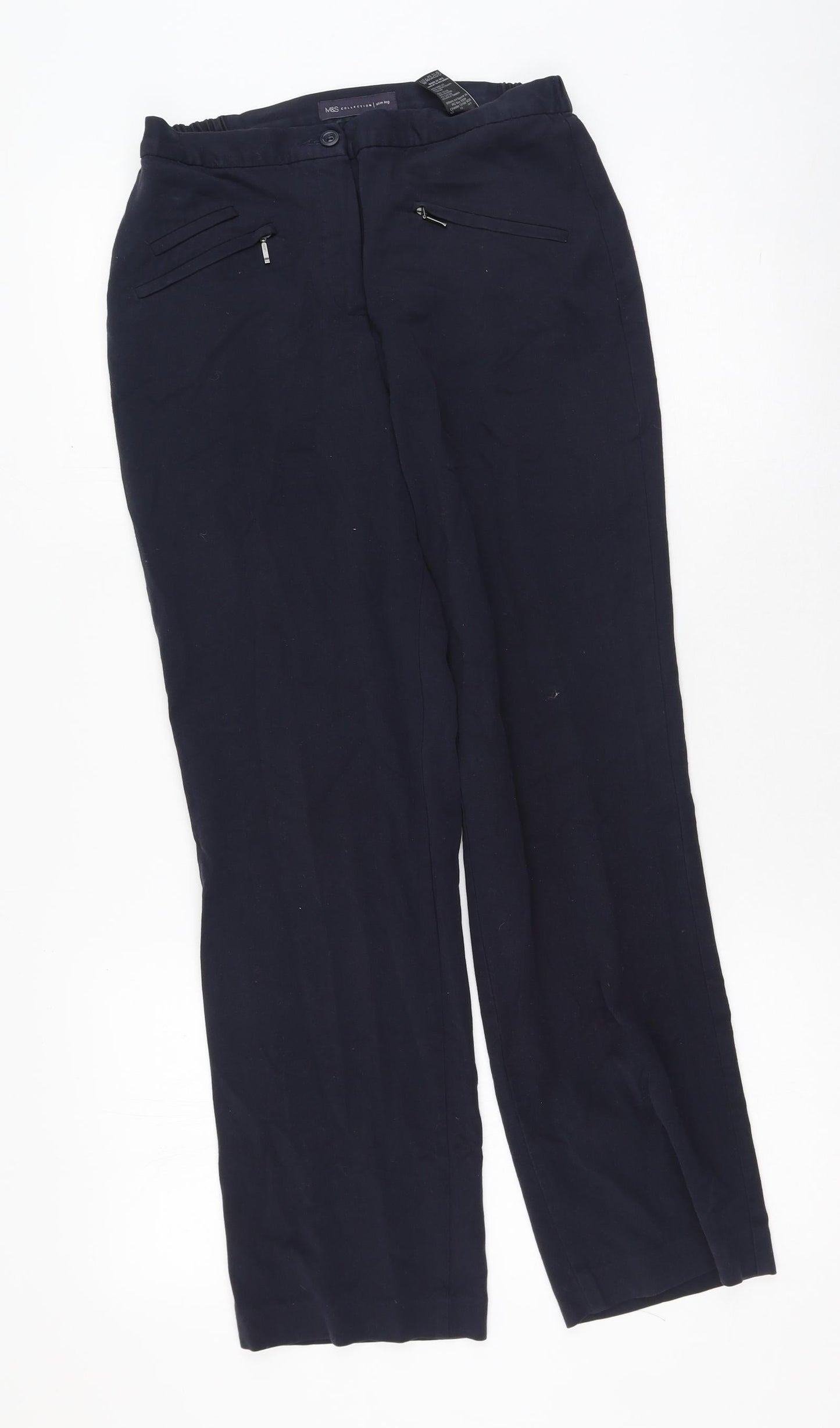 Womens UK Size 8 Marks and Spencer Regular Fit  Blue Trousers