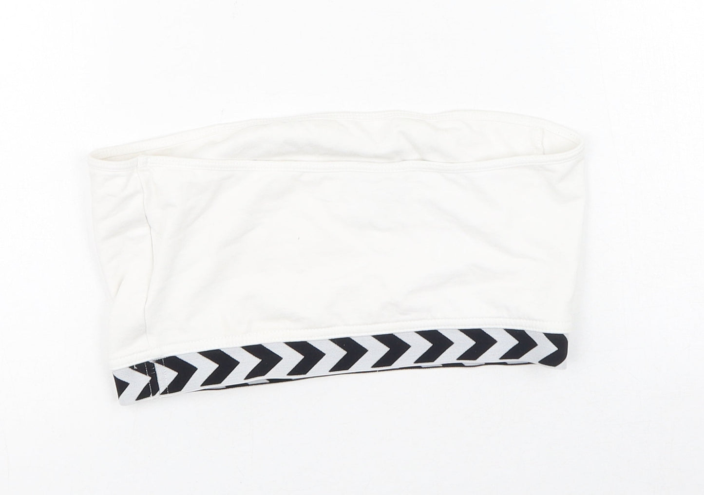 Hummel Womens White  Elastane Cropped Tank Size M Off the Shoulder