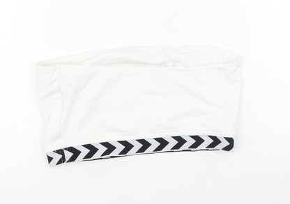 Hummel Womens White  Elastane Cropped Tank Size M Off the Shoulder