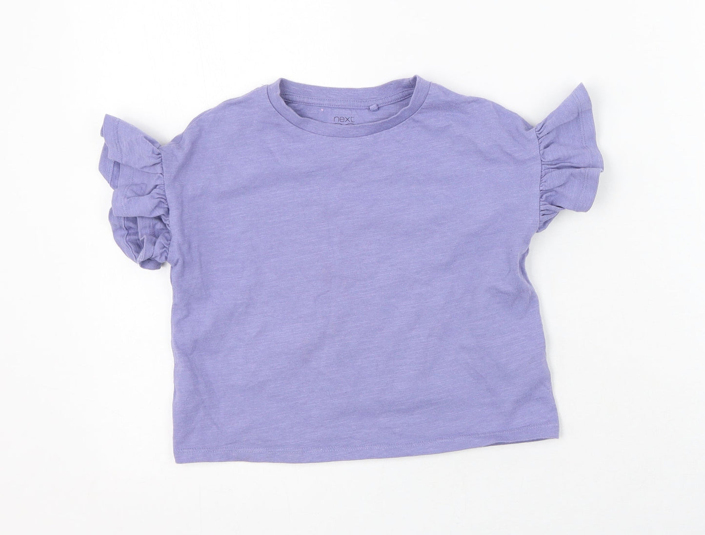 NEXT Girls Purple  Cotton Basic T-Shirt Size 4 Years Round Neck