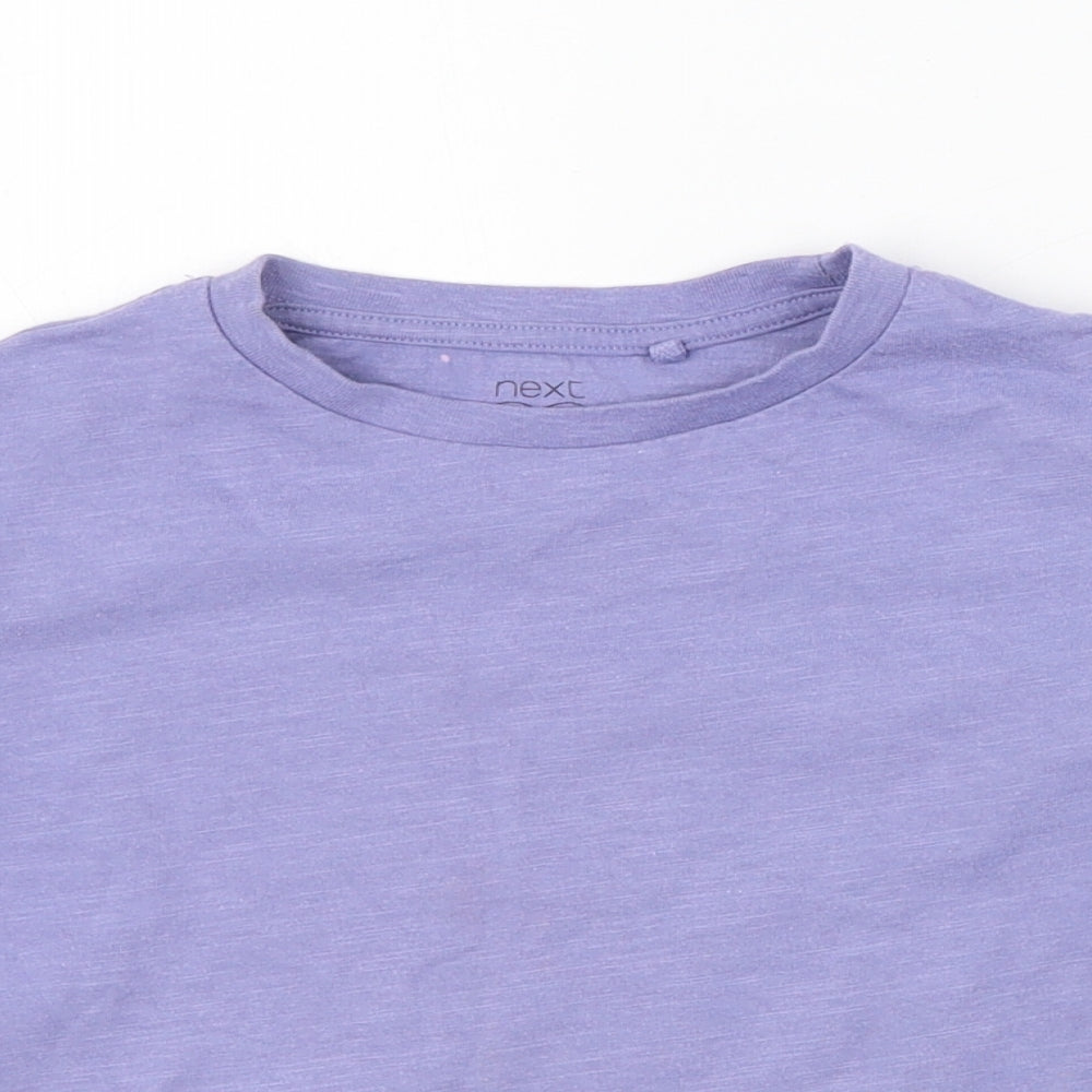 NEXT Girls Purple  Cotton Basic T-Shirt Size 4 Years Round Neck