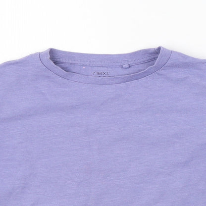 NEXT Girls Purple  Cotton Basic T-Shirt Size 4 Years Round Neck