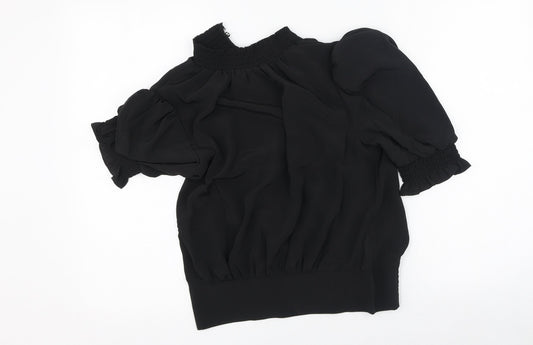 Womens UK Size 8 Dorothy Perkins Black Basic Blouse