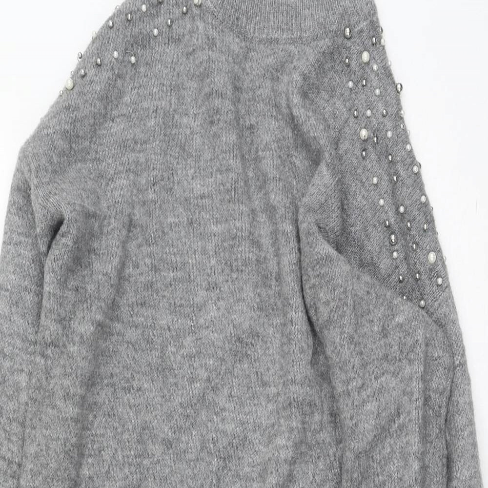 Womens UK Size S Stradivarius Grey Pullover Jumper
