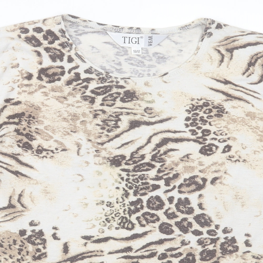 Womens UK Size 10 TIGI Brown Basic T-Shirt