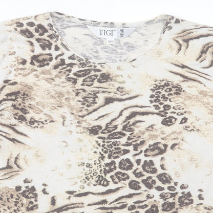 Womens UK Size 10 TIGI Brown Basic T-Shirt