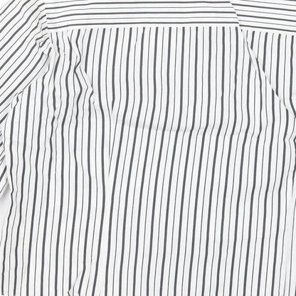 Gerry Weber Womens White Striped Cotton Basic Button-Up Size 10 Collared