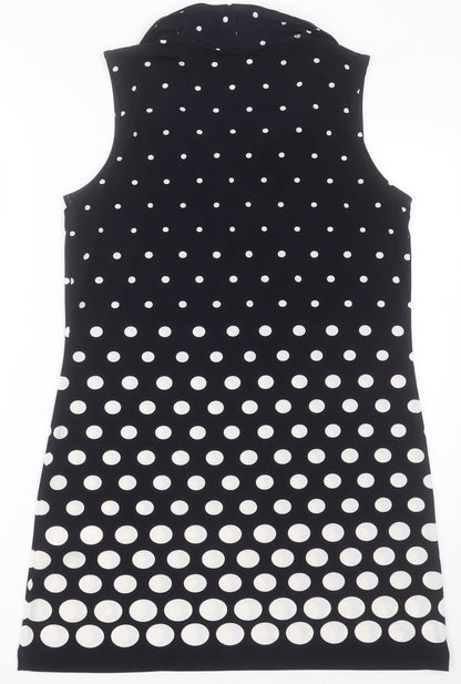 Gerry Weber Womens Blue Polka Dot Polyester A-Line  Size 12  Crew Neck Pullover
