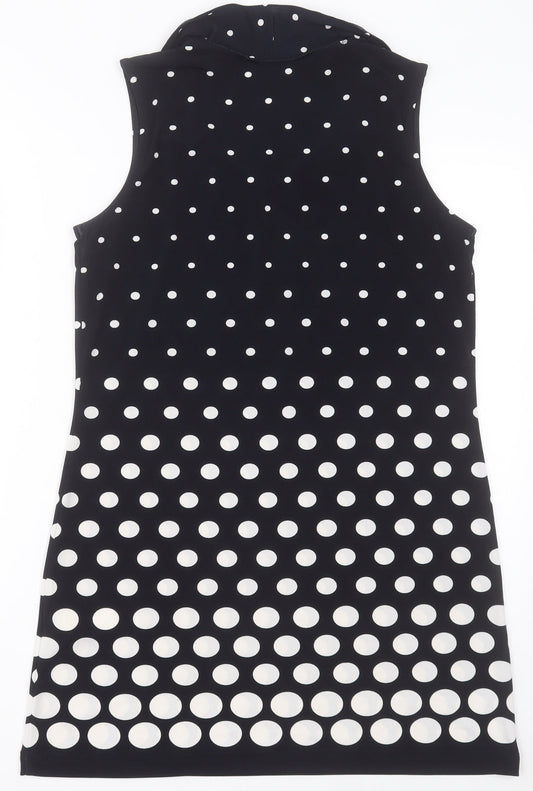 Gerry Weber Womens Blue Polka Dot Polyester A-Line  Size 12  Crew Neck Pullover