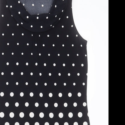 Gerry Weber Womens Blue Polka Dot Polyester A-Line  Size 12  Crew Neck Pullover