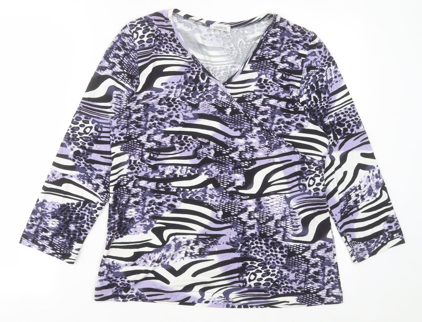 Womens UK Size 12 Gelco Purple Basic T-Shirt