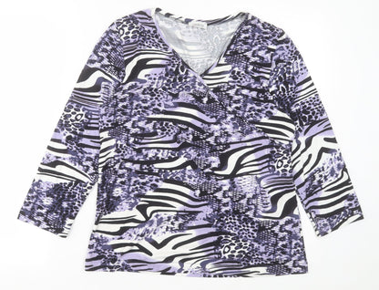 Womens UK Size 12 Gelco Purple Basic T-Shirt