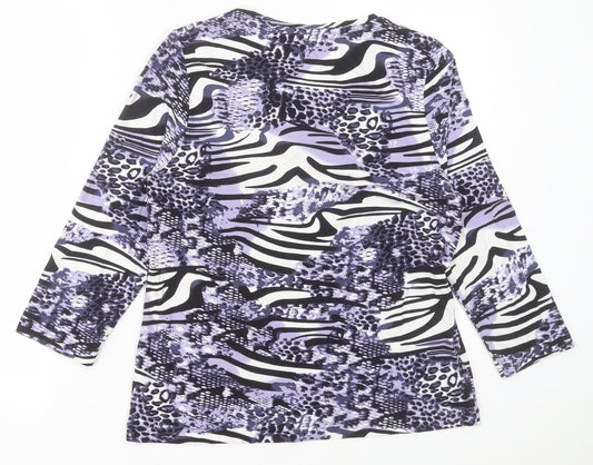 Womens UK Size 12 Gelco Purple Basic T-Shirt