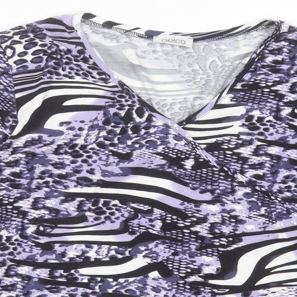 Womens UK Size 12 Gelco Purple Basic T-Shirt