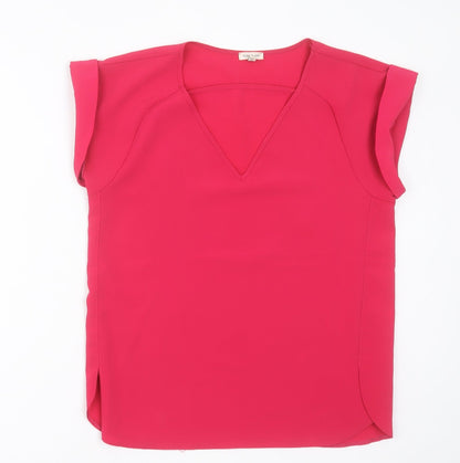 Womens UK Size 8 River Island Pink Basic T-Shirt