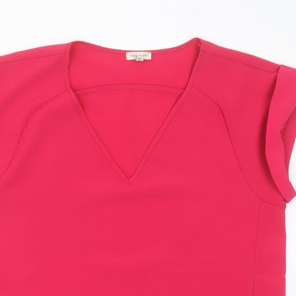Womens UK Size 8 River Island Pink Basic T-Shirt