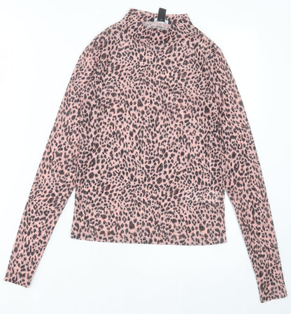 Womens UK Size 6 New Look Pink Cropped T-Shirt