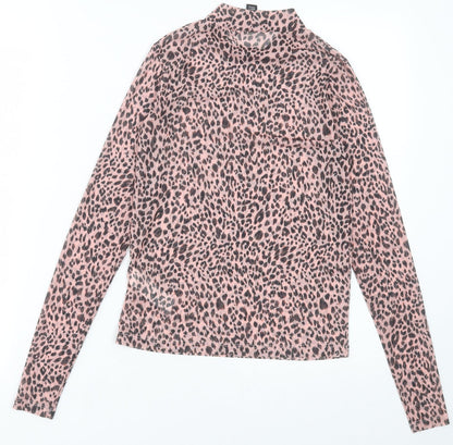 Womens UK Size 6 New Look Pink Cropped T-Shirt