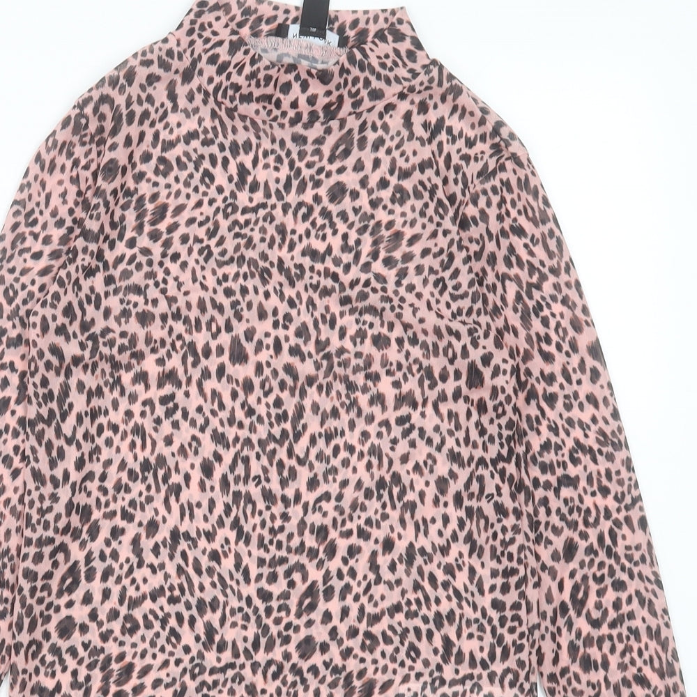 Womens UK Size 6 New Look Pink Cropped T-Shirt