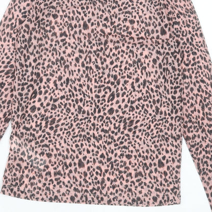 Womens UK Size 6 New Look Pink Cropped T-Shirt