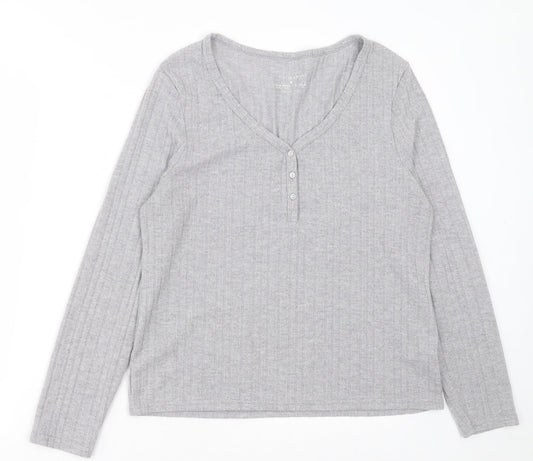 Primark Womens Grey V-Neck  Polyester Pullover Jumper Size M