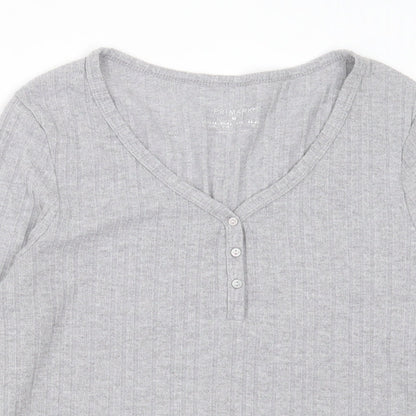 Primark Womens Grey V-Neck  Polyester Pullover Jumper Size M