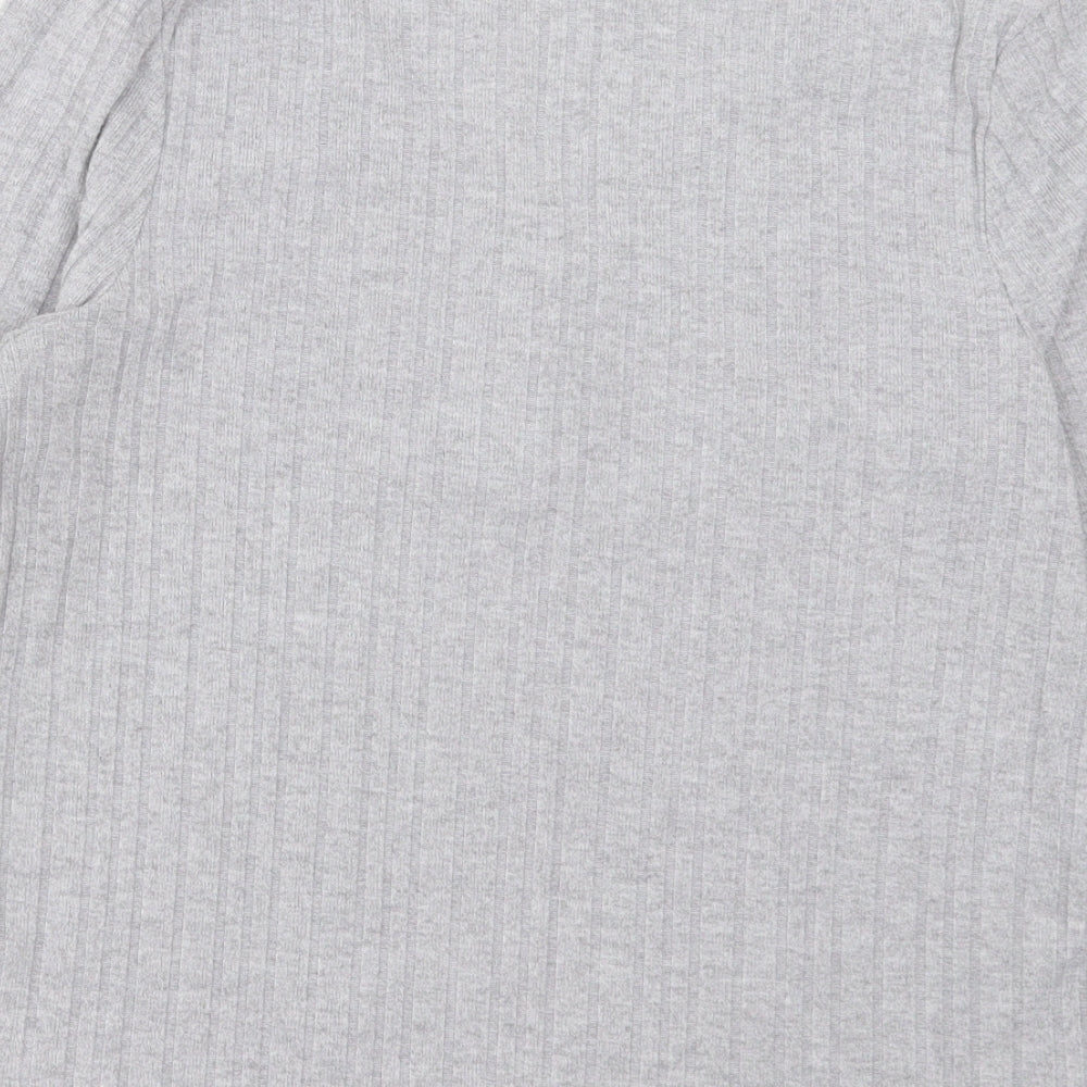 Primark Womens Grey V-Neck  Polyester Pullover Jumper Size M