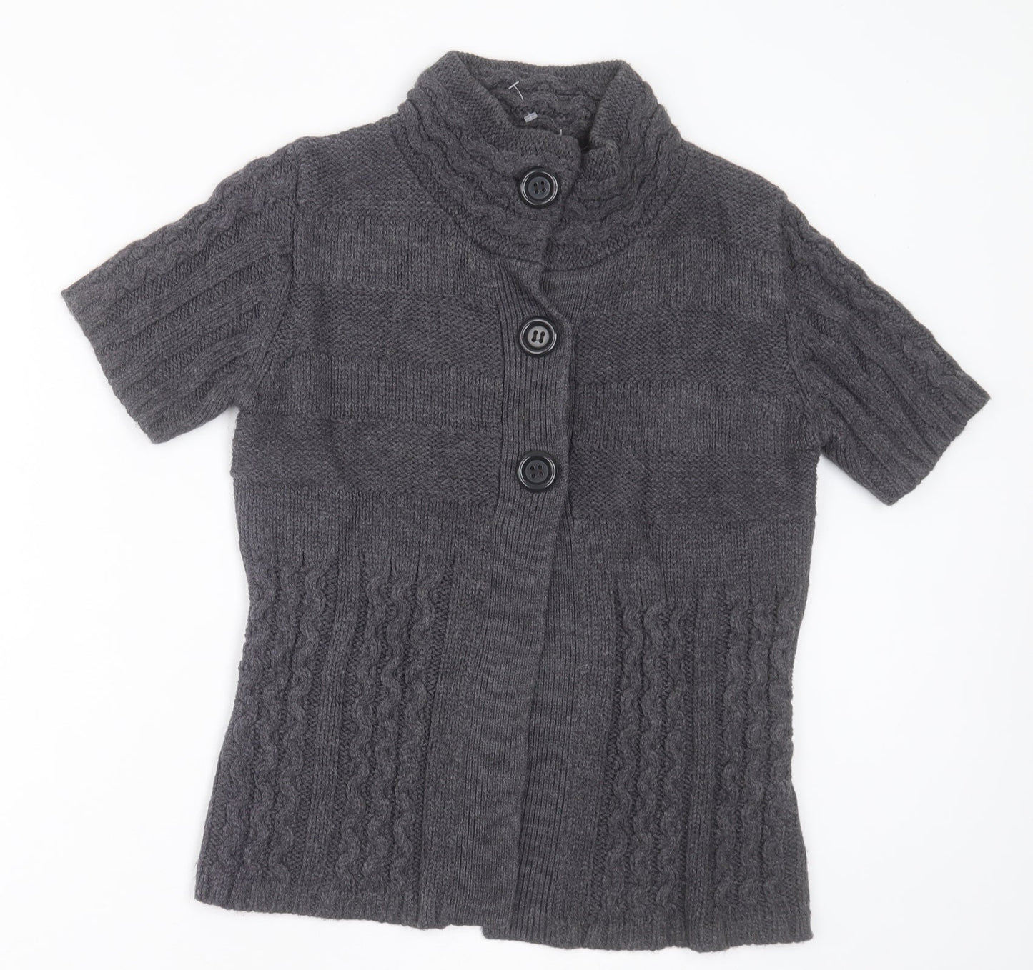 Womens UK Size S Yessica Grey Cardigan Jumper