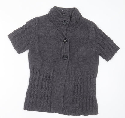 Womens UK Size S Yessica Grey Cardigan Jumper